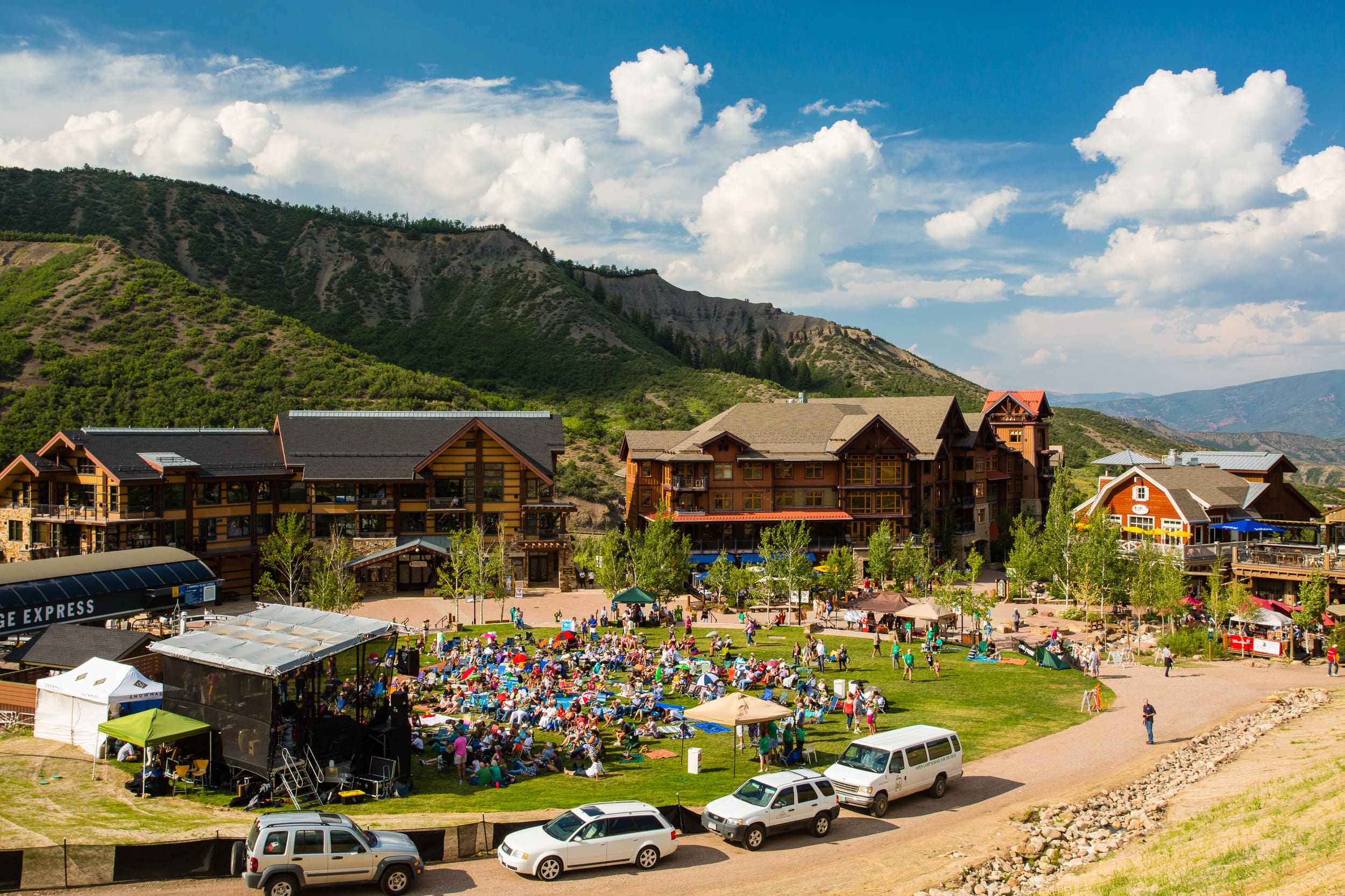 Snowmass Base Village Events Space on the lawn of base village