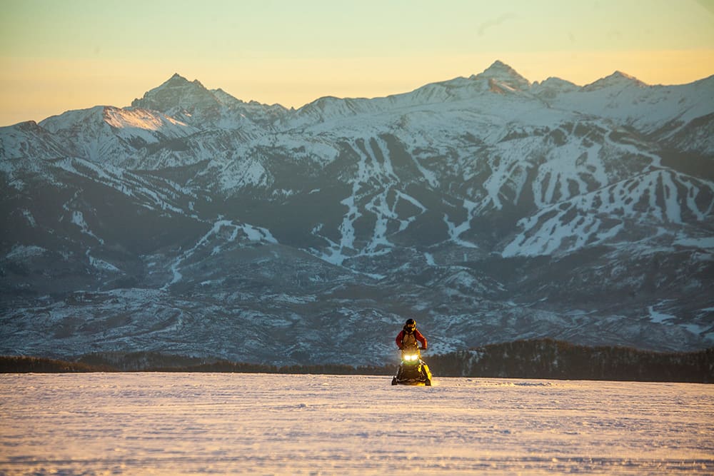 snowmobiler in snowmass