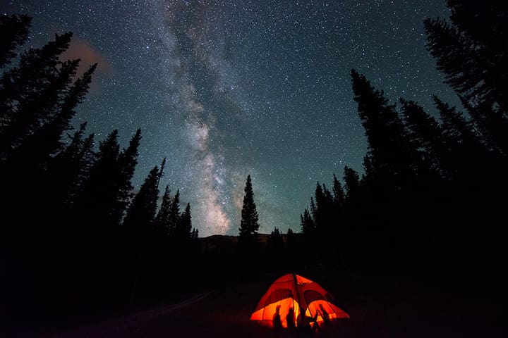 summer camping in Snowmass at night