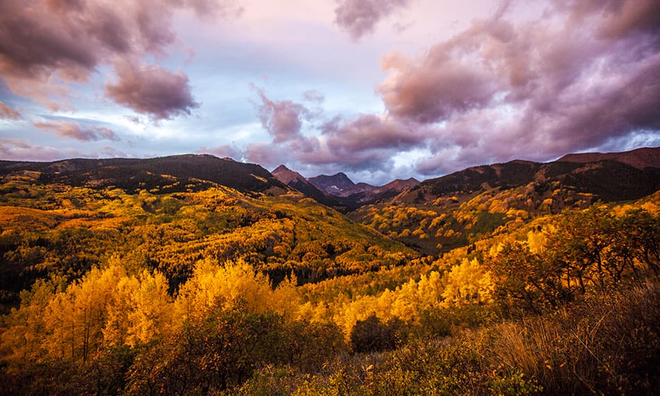 Fall panorama during sunset angle 2