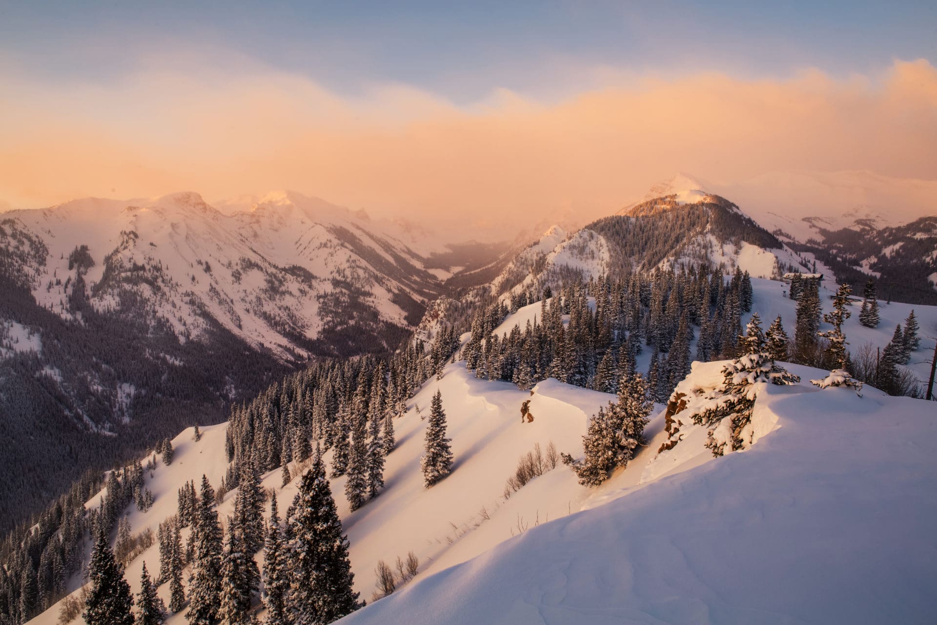 Top of a snow covered mountain