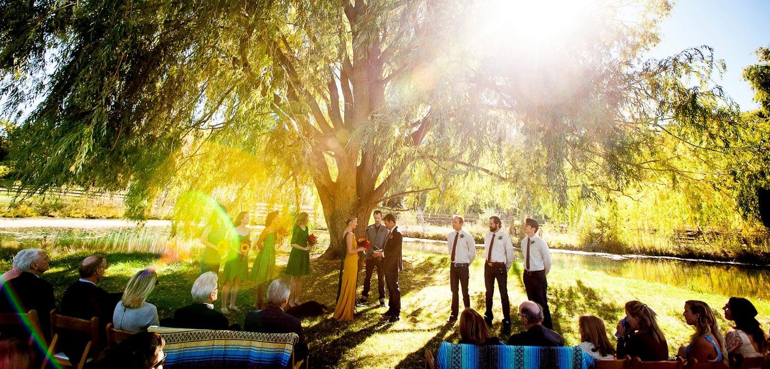 Out door wedding in front of a river